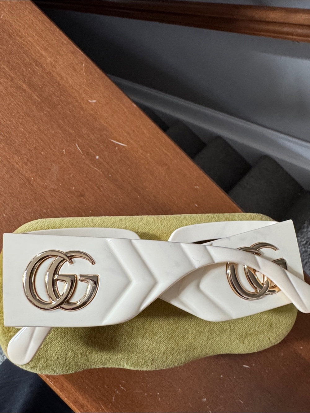 Authentic Gucci Cream Sunglasses with Gold Double-G Accents - Picture 14 of 17
